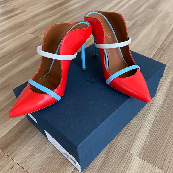 Malone Souliers Shoes - MALONE SOULIERS Flame Red, Ice, Blue high heels
